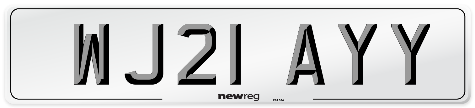 WJ21 AYY Number Plate from New Reg